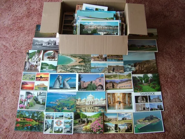 Box of 1000 Mainly Used  LARGER/OVERSIZE - UNITED KINGDOM Postcards.
