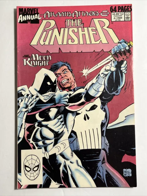 Punisher Annual #2 (1989) 1st Battle vs. Moon Knight Marvel Comics Bag And Board