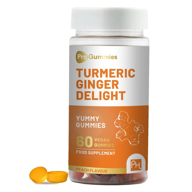 Dose Ginger TURMERIC AND GINGER Gummies | 60 Vegan Pro Gummies | Natural Peach ...