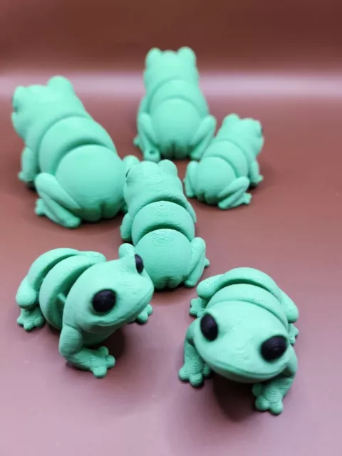 Butt frog & Tiny Butt Frog 3d Printed - Articulating motion / child, adult gifts