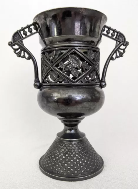 Antique Rockford Silver Plate Co. ~ Wedding Goblet ~ Doubled Handled