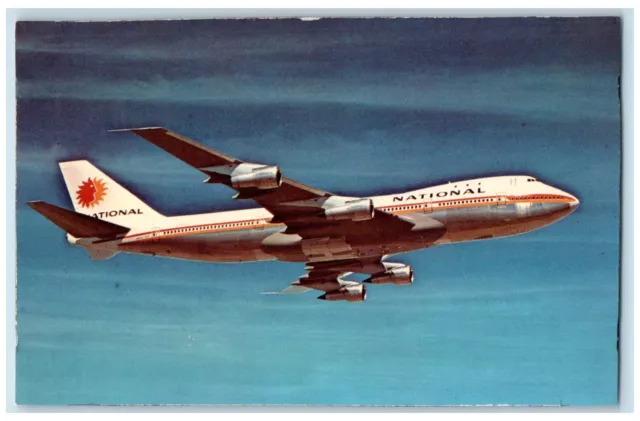 c1970's National Airlines 747 Airplane Vintage Dexter Press Postcard