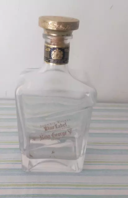 Rare Johnnie Walker Blue label 750ml King George V Edition empty bottle