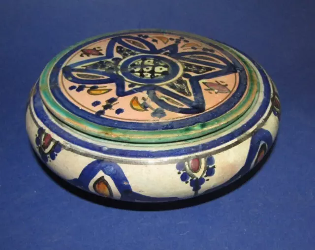 Vasija Tangia Estambul, Fes Moroccan Cerámica Cubierto Plato H 6cm De 16cm