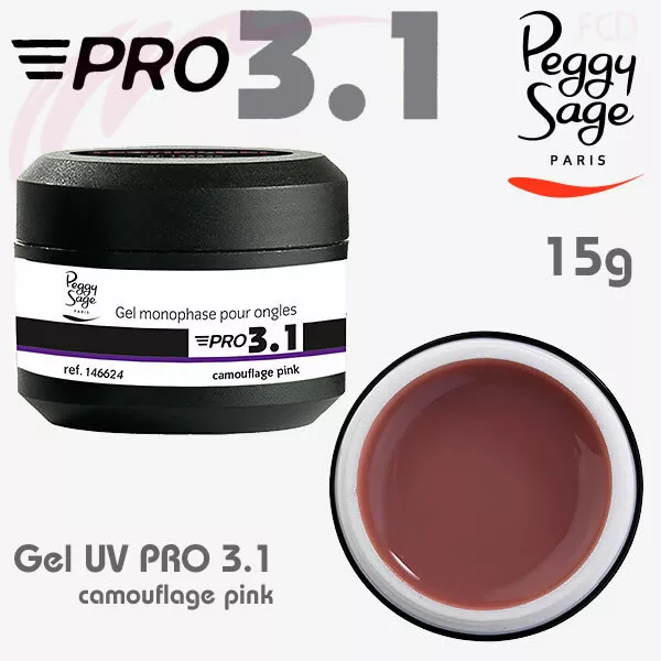 Peggy Sage Gel Uv Pro 3 En 1 Monophase Pour Ongles 146624 Camouflage Pink 15Gr