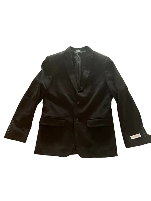 Boys size 10 12 14 Calvin Klein Black blazer suit jacket dress sport coat