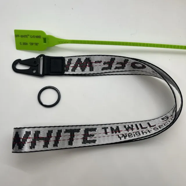 Custom Off White Industrial Key Chain/lanyard With Zip Tie White And Black New