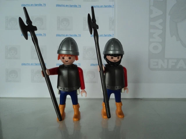 PLAYMOBIL vintage médiéval chevaliers soldats catapulte set
