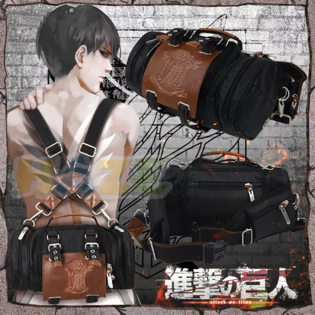 Anime Attack On Titan Levi 3D Maneuver Gear Cosplay Backpack Canvas Bag