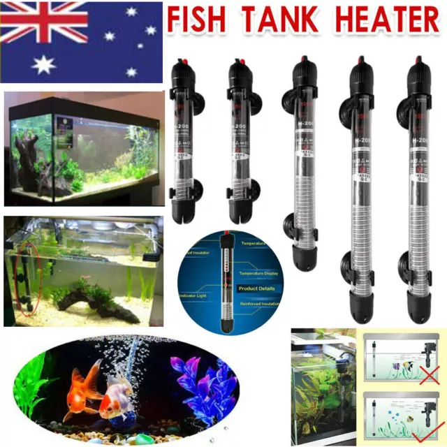 Aquarium Heater Submersible Fish Tank Auto Water Thermostat Heating Rod 25-300W