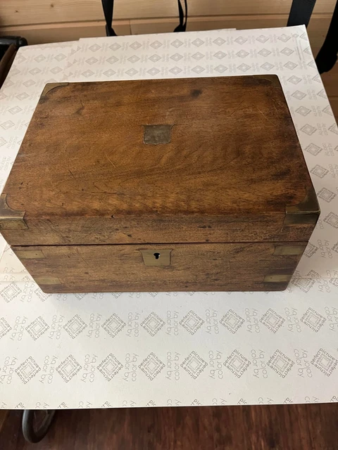 Writing lap desk, Antique, with ink well and Quill
