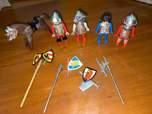 Playmobil Ensemble Chevalier Médiéval Vintage – Figurines Et Armure D'Occasion