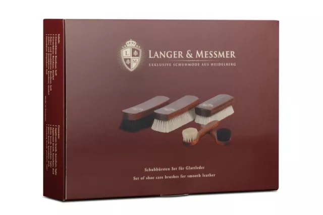 Langer & Messmer 5er-Set Schuhbürsten aus Ross- und Ziegenhaar