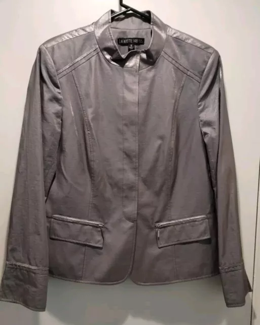 LAFAYETTE 148 New York Women’s Blazer Jacket Silver/Gray Size 10