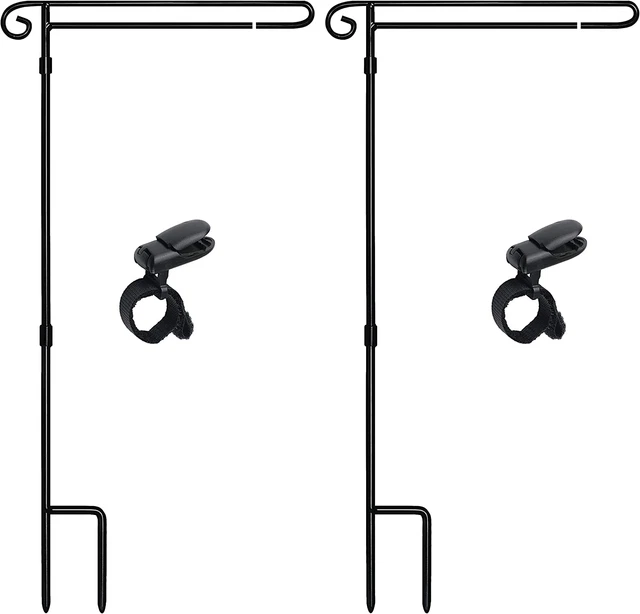 Garden Flag Stand Holder Easy to Install Strong and Sturdy Wrought Iron Pole Fit
