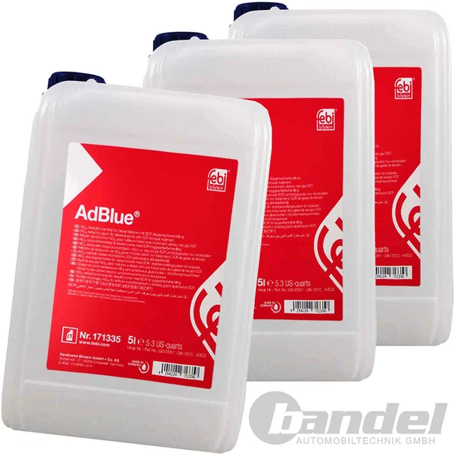 3x TANICHE 5 LITRI FEBI ADBLUE SCR SOLUZIONE UREA per DEPURAZIONE GAS DI SCARICO DIESEL