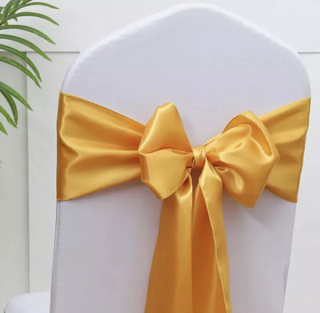 Pack of 50 Satin Chair Sashes Bows  tie Ribbon 7x108 inches for Wedding Party