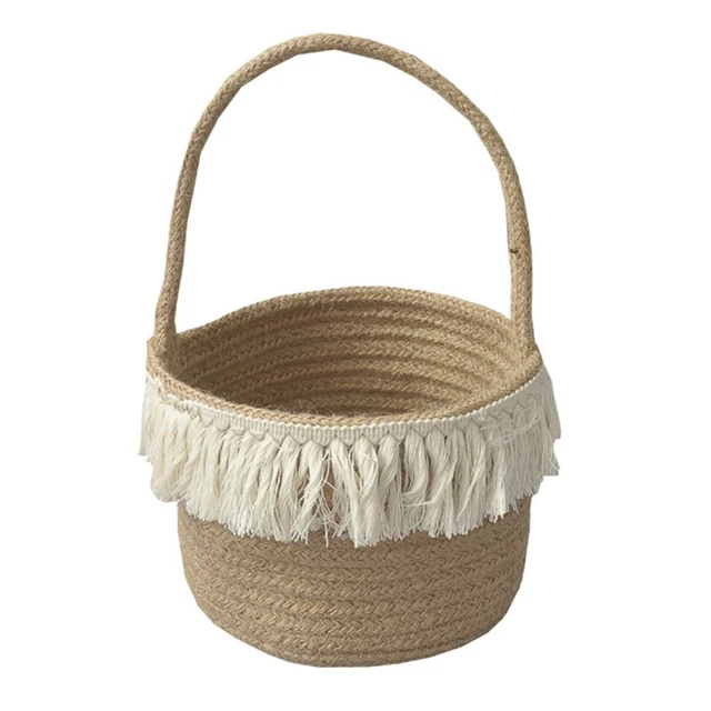 3 canasta de estante de cuerda de algodón natural, organizador de almacenamiento redondo decoración perfecta, ClD2W4
