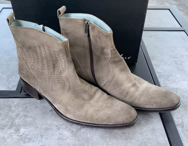USED KENNETH COLE New York West Side Side Zip Boots Mens Size 14 Stone ...