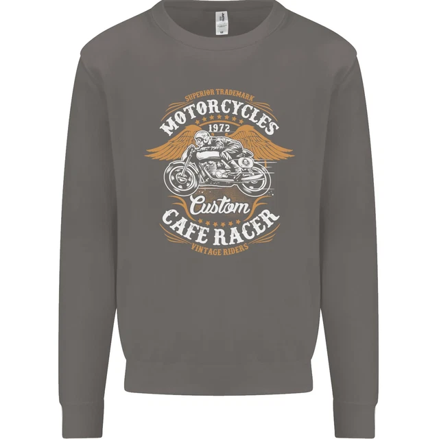 Felpa Maglione Biker Personalizzata Cafe Racer Moto da Uomo 3