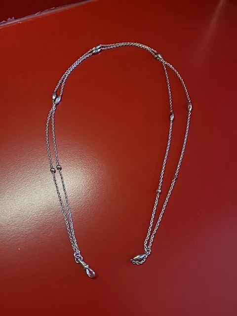 Chaine Sautoir Ancienne Pour Montre De Gousset - En Argent Massif - Longueur 115cm - Occasion