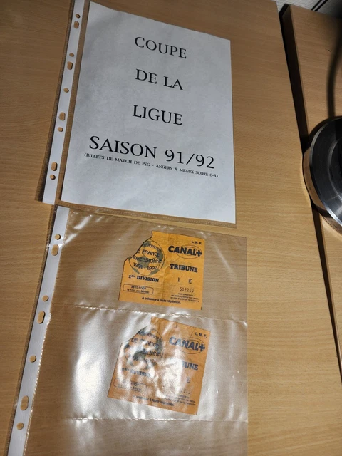 Lot de 4 billets tickets match PSG TOULOUSE LILLE ANCIENS 1990 1991