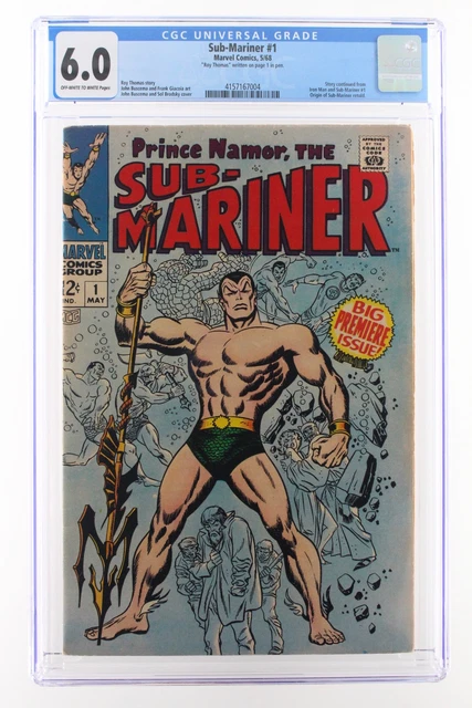 Sub-Mariner #1 - Marvel 1968 CGC 6.0 Story continued from Iron Man + Sub-Mariner