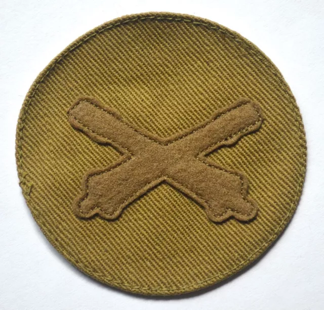 WWI WW1 US Army PFC Artillery Felt On OD Cotton Summer Patch Private First Class