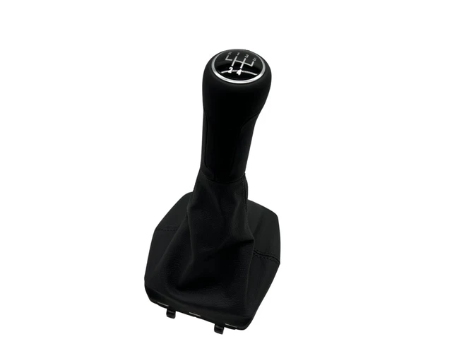 Levier De Vitesses Cuir Pour VW, Audi, Seat, Skoda - Insert Chrome 12mm - 5 Vitesses - Neuf En Boîte