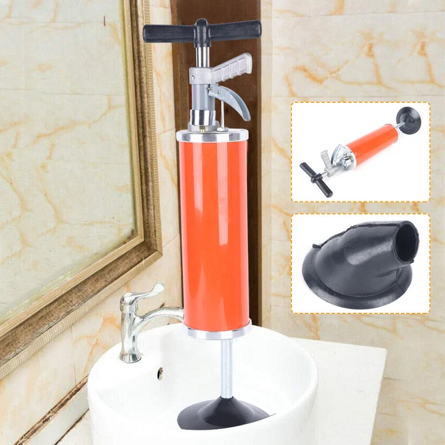 HIGH PRESSURE TOILET Clean Air Drain Blaster Pump Sink Pipe Clog