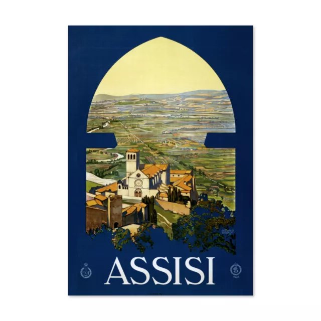 1920s Assisi Italy Classic Vintage Style Italian Travel Poster - Classical Art