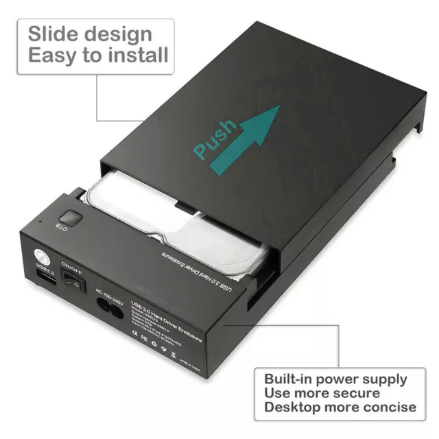 USB 3.0 Hard Drive Case Enclosure External HDD Disk 2.5'' 3.5'' SATA PC Notebook 3