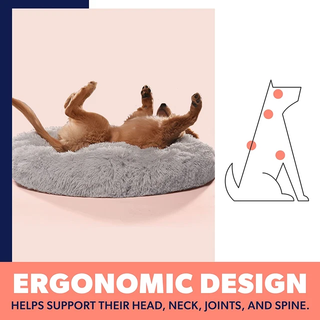 Plush Calming Dog Bed, Donut Dog Bed for Small Dogs, Medium & Large, anti Anxiet 3