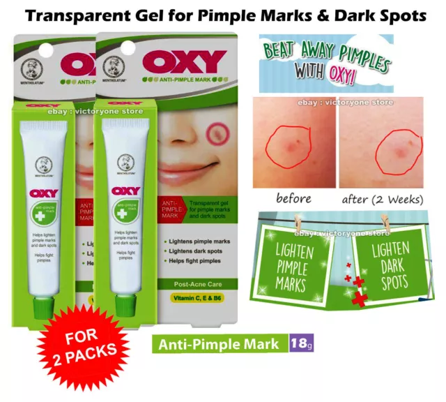 Acné OXY Anti Pimple Mark Transparent Gel Lighten Pimple Dark Spot Face 2 PACKS