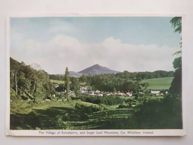 Enniskerry and Sugar Loaf Mountain Co. Wicklow Ireland Vintage Picture Postcard