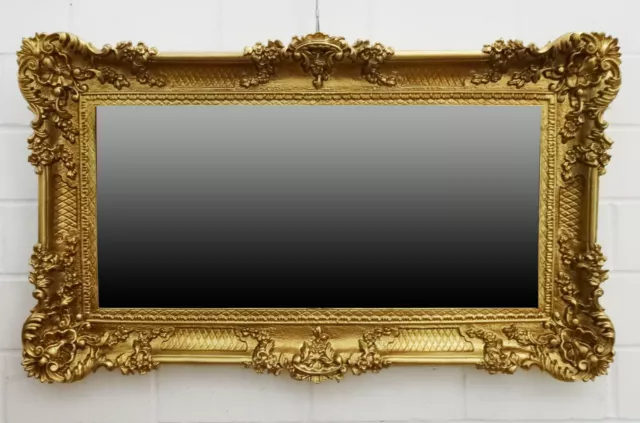 Barockspiegel Wandspiegel Gold Salonspiegel Eingangsspiegel Barock 96x57 Antik M