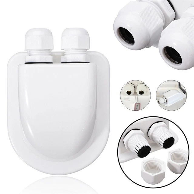 SINGLE/DOUBLE CABLE ENTRY Gland Box Solar Panel Motorhome RV Roof Cable ...