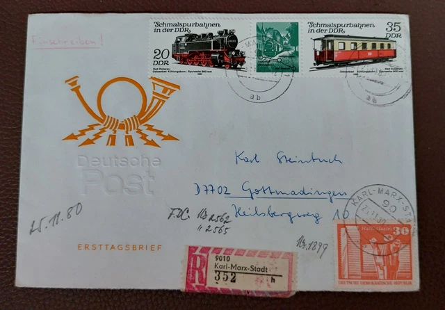 Ersttagsbrief Schmalspurbahnen DDR
