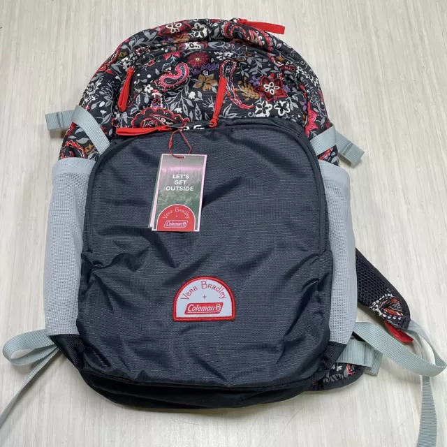 NEW Vera Bradley + Coleman Large Daypack 22L Hydration Outdoor Paisley Gray Bag