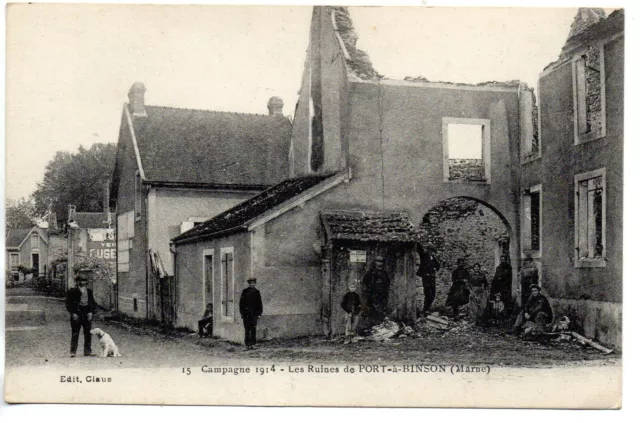PORT A BINSON - Marne - CPA 51 - les ruines du village -