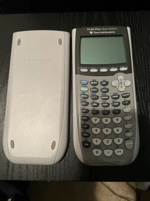 Texas Instruments TI-84 Plus Graphing Calculator - Silver With Cover Works Great