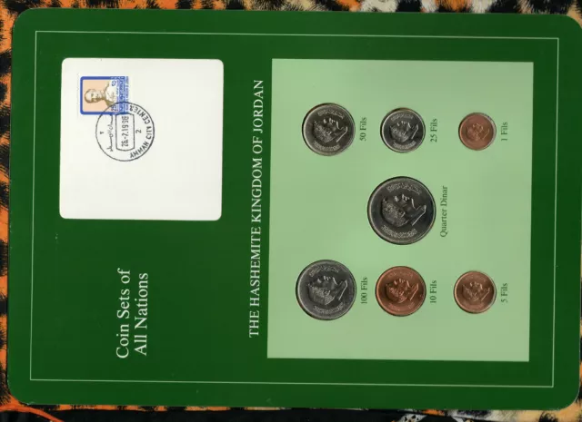 Coin Sets of All Nations Jordan 1978-1989 UNC 1/4 Dinar 1981 1 Fil 1984