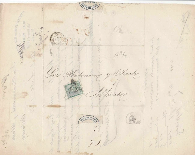 Spain 19th centuary stamps cover Ref 8290
