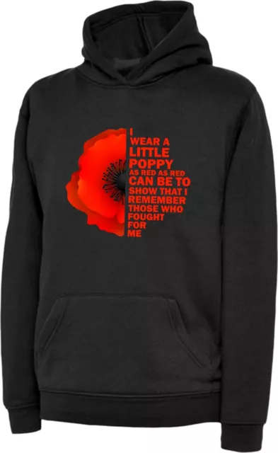 I Wear A Little Poppy Hoodie Lest We Forget Remembrance Day Flower Hoodie Gift