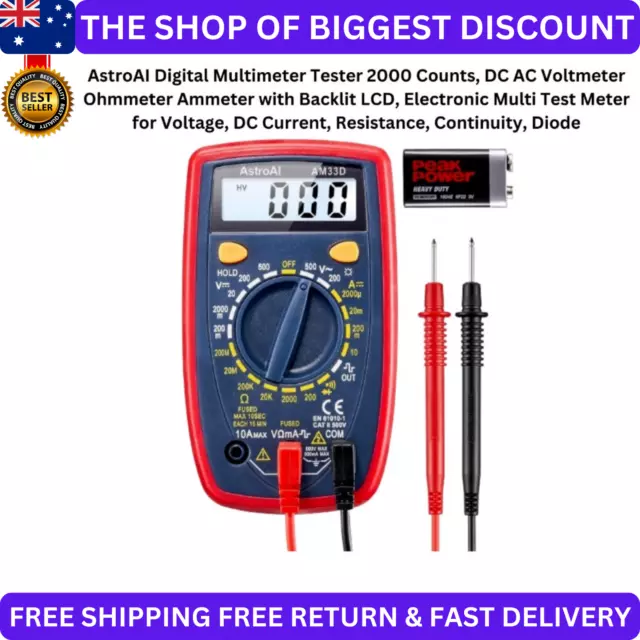 Digital Multimeter with Ohm Volt Amp and Diode Voltage Tester Meter