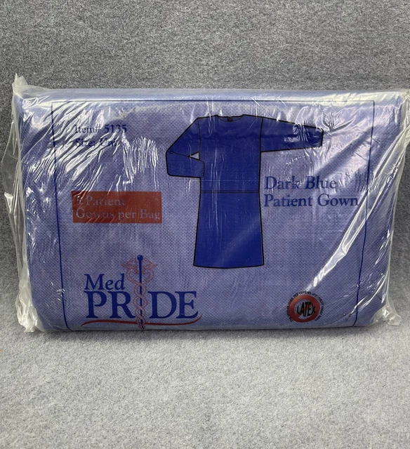 Medpride Latex Free Dark Blue Medical Patient Gowns 5 per order