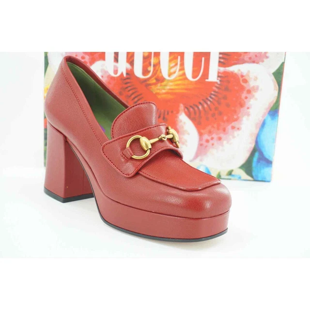 Gucci Whoudan Red Square Toe Platform Loafer Pump SZ 36.5 Horse bit $980 Gucci Whoudan Red Square Toe Platform Loafer Pump SZ 36.5 Horse bit $980