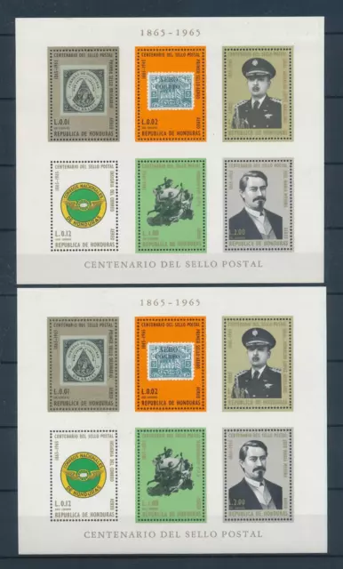 [104840] Honduras 1966 100 Years stamps Perf. & Imperf. Sheets MNH