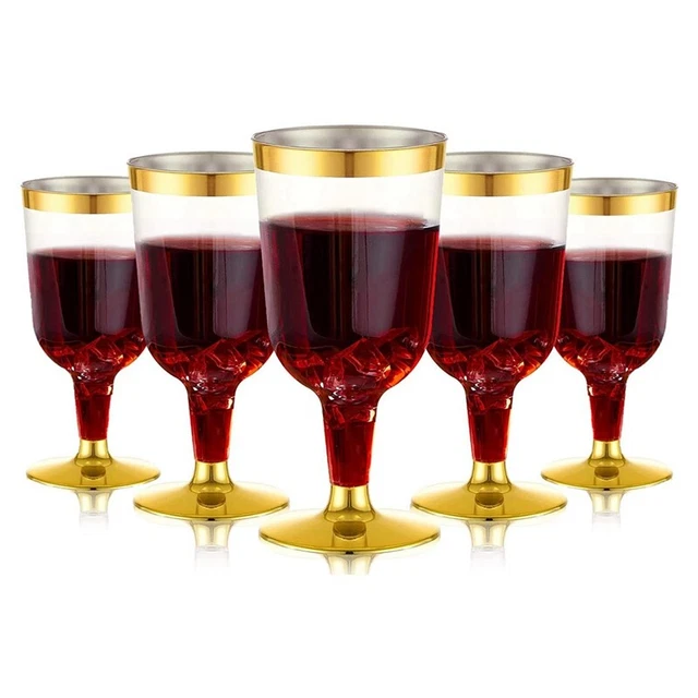 Cesto Regalo 50° Compleanno DEARLIVES - Bicchiere Da Vino 500 Ml Con Decorazione Oro, Sacchetto Portabottiglie In Lino, Biglietto E Portachiavi
