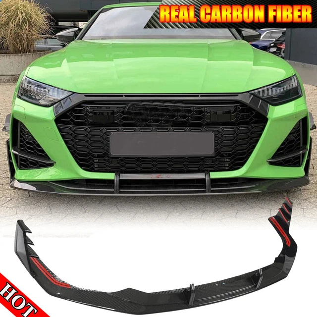 Fits Audi RS7 C8 Sportback 2020UP Dry Carbon Fiber Front Bumper Lip Splitte 7PCS